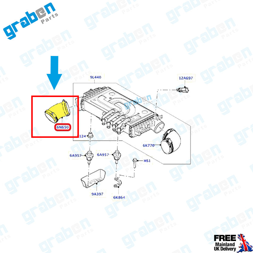 Grabenparts_Turbo Hose For Land Rover Range Rover IV / Range Rover V 3.0 LR125605_