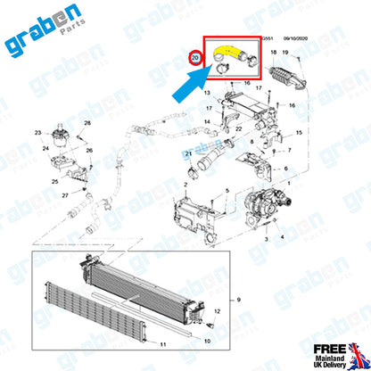 Grabenparts_Turbo Hose For Vauxhall Astra VII K / Insignia B 1.5 CDTi 55514216 55514217_
