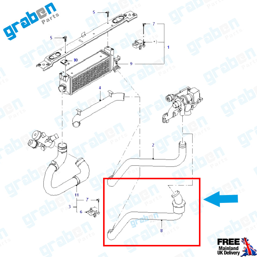 Grabenparts_Turbo Hose Pipe For Ford Transit MK5 2.0 TDCI 2000-2006 1C156K683AM 4748199_