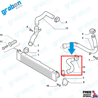 Grabenparts_Turbo Intercooler Hose For Ducato / Boxer / Relay 3.0 HDI 2006+ 1350785080_