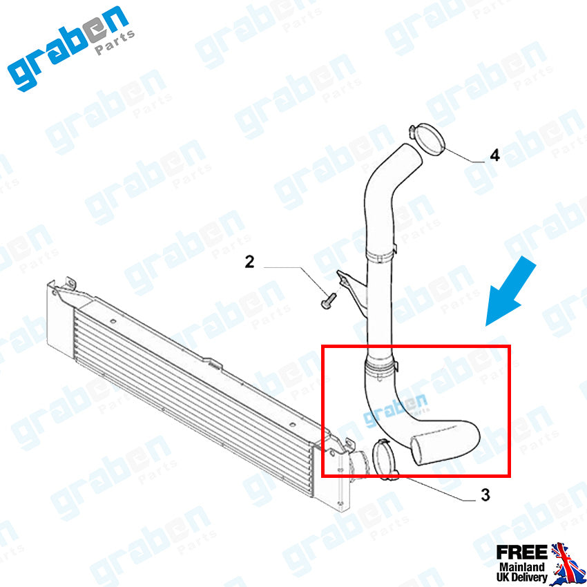 Grabenparts_Turbo Intercooler Hose For Fiat Ducato 2.3 Multijet 2016+ 1389890080_