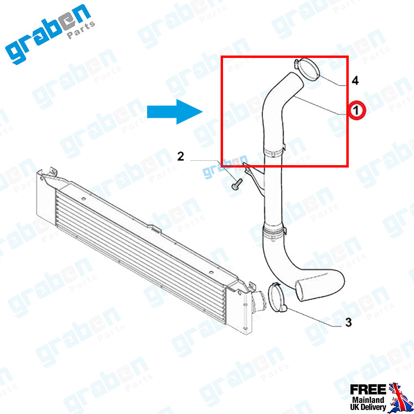 Grabenparts_Turbo Intercooler Hose For Fiat Ducato Multijet 2.3D 2011+ 1389890080 1379412080_