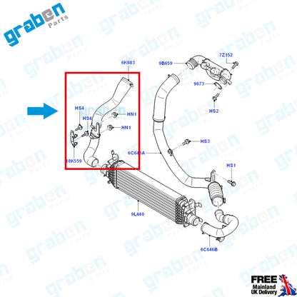 Grabenparts_Turbo Intercooler Hose For Ford Fiesta V / Fusion 1.6 TDCI 5S616K863AJ_
