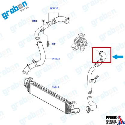 Grabenparts_Turbo Intercooler Hose For Ford Focus II 1.8 TDCI 2004+ 4M516C646DF 1480555_