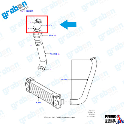 Grabenparts_Turbo_Intercooler_Hose_For_Ford_Transit_MK7_3.2_TDCI_200HP_06-12_8C166K683AF_montaj_GP19669_p5