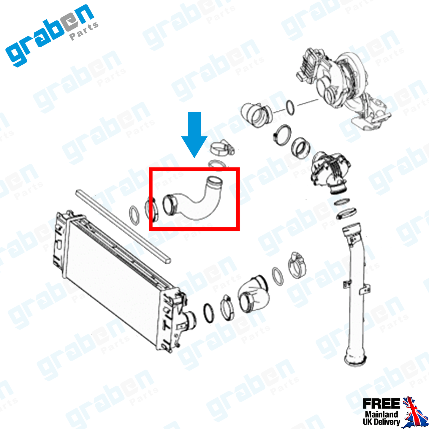 Grabenparts_Turbo Intercooler Hose For Mercedes Sprinter 906 2.1 Diesel 2006+ 9065283282_