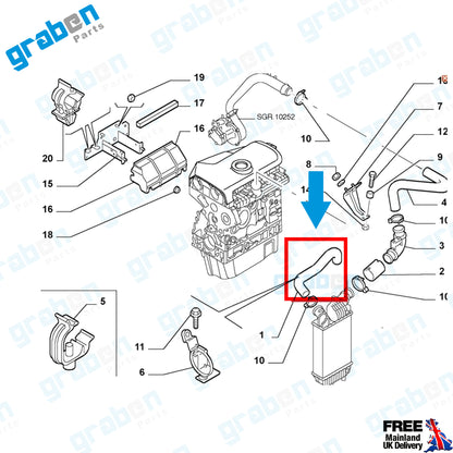 Grabenparts_Turbo Intercooler Hose Pipe For Fiat Ducato 2.3 JTD 2002-2006 1339889080_