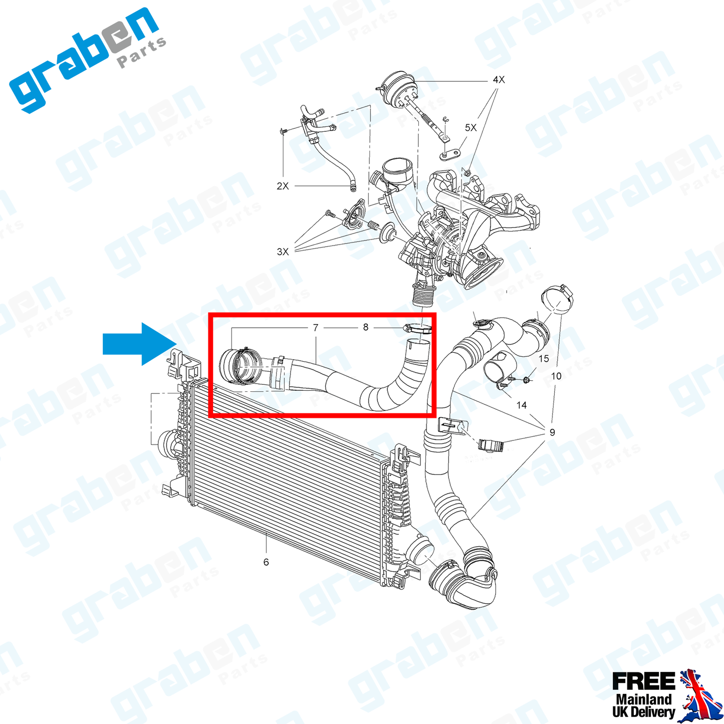 Grabenparts_Turbo Intercooler Hose Pipe For Vauxhall Astra MK6 (J) 1.4 2010+ 0860165_