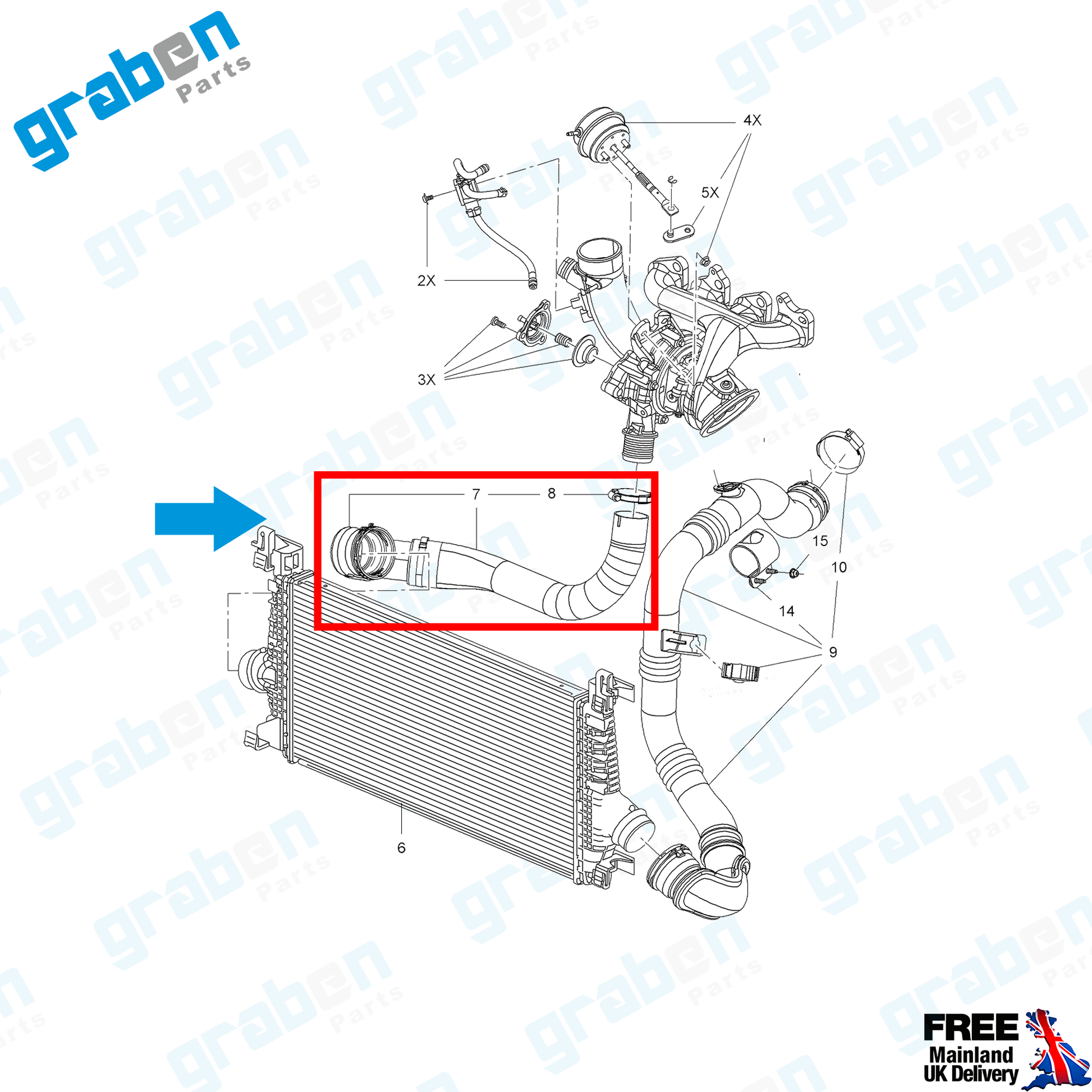Grabenparts_Turbo Intercooler Hose Pipe For Vauxhall Astra MK6 (J) 1.4 2010+ 0860165_