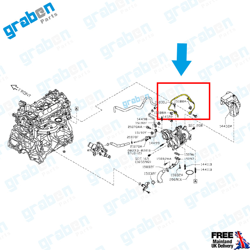 Grabenparts_Turbo Lubrication Pipe For Nissan Juke 1.6 Dig-T /Renault Clio IV 1.6 151921KC0A_