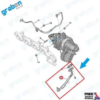 Grabenparts_Turbo Lubrication Pipe For Peugeot Boxer Citroën Jumper Relay 2.2 HDi 9677523180_