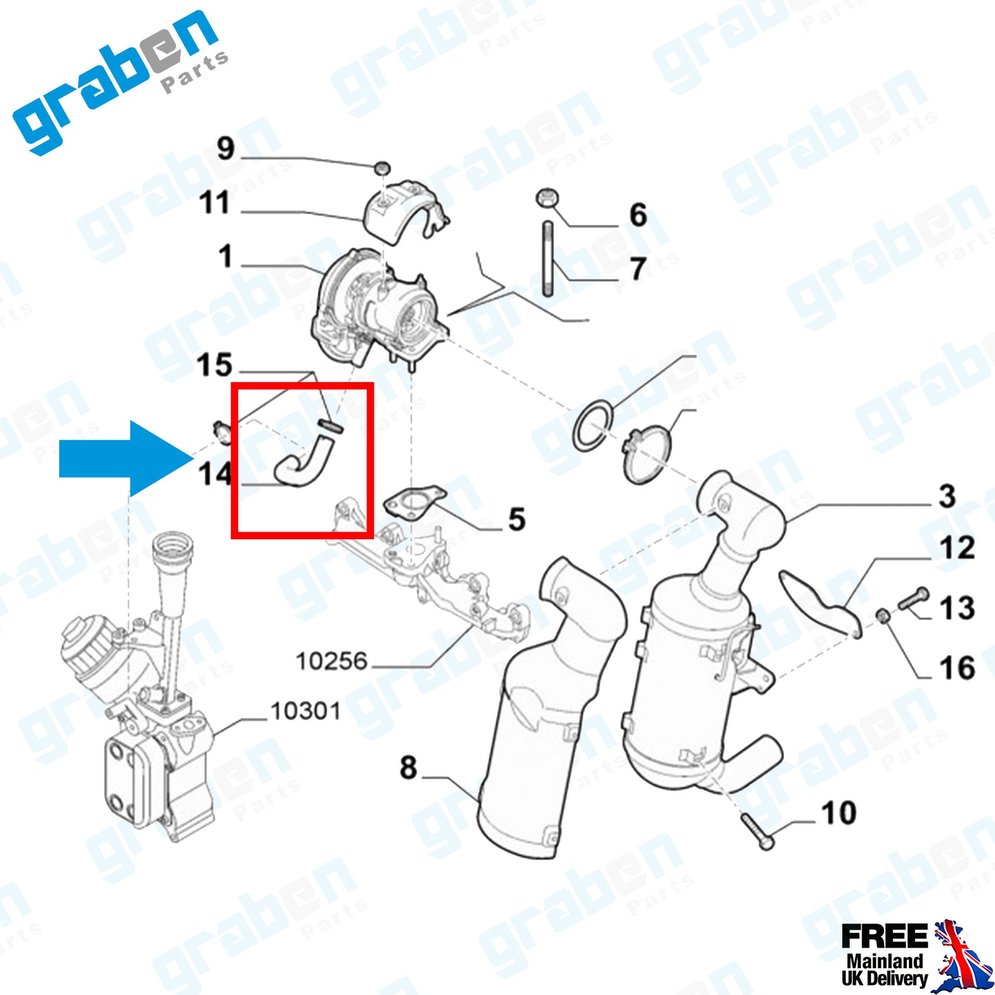 Grabenparts_Turbo Lubrification Charger Intake Hose For Vauxhall Corsa D 1.3 CDTI 861022_