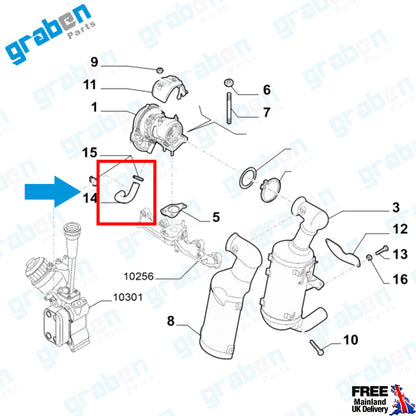 Grabenparts_Turbo Lubrification Charger Intake Hose For Vauxhall Corsa D 1.3 CDTI 861022_