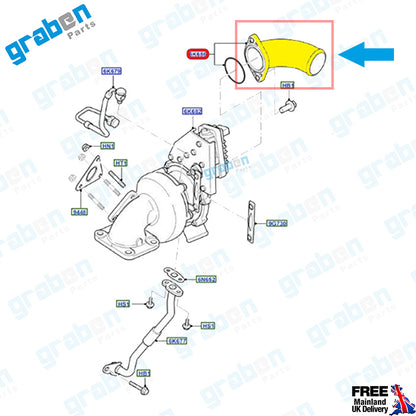 Grabenparts_Turbo Pipe For Ford Transit 2.4 TDCi 2006-2014 6C1Q6K686AC 1372803_