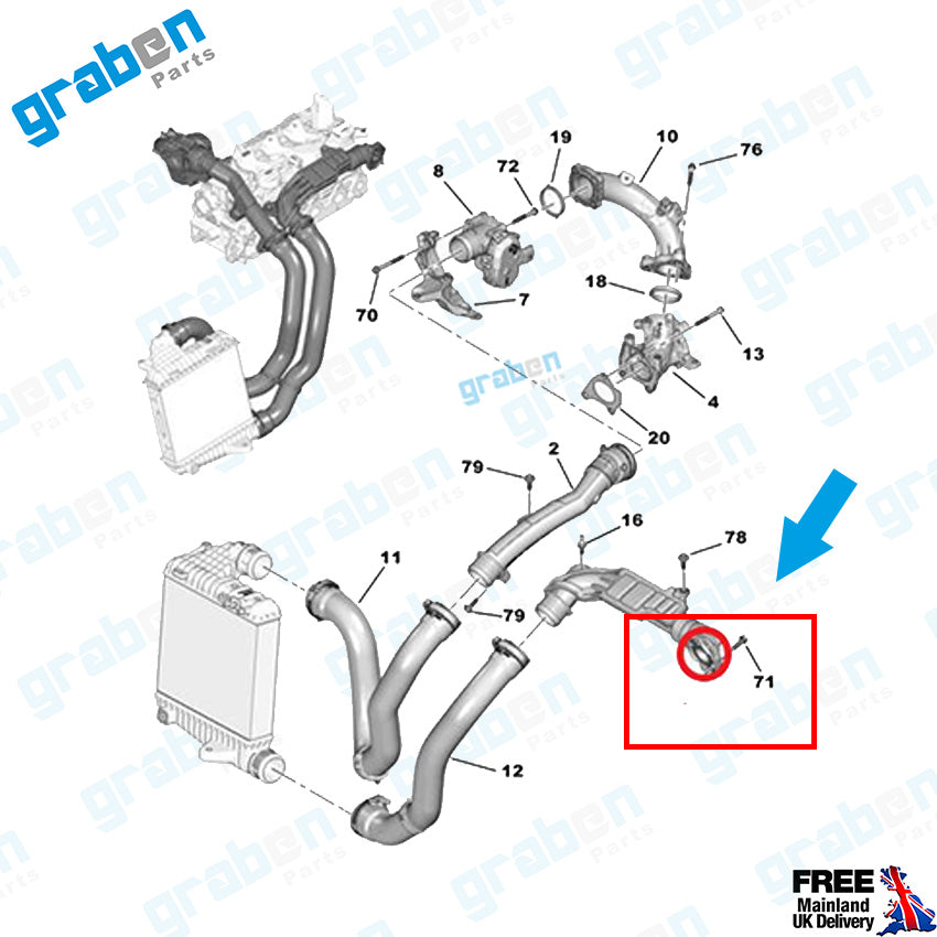 Grabenparts_Turbo Pipe Gasket For Citroen Peugeot Vauxhall Ford Opel 1.5D 9810958280 3647602_