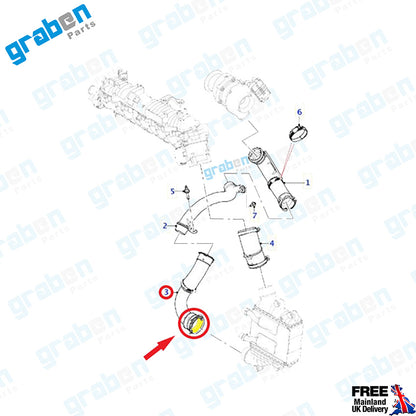Grabenparts_Turbo Pipe Gasket For Land Rover Discovery Sport/ Evoque 2.0 D LR108941 LR072142_