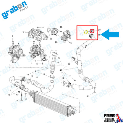 Grabenparts_Turbo Pipe Gasket For Vauxhall Astra V-VI Corsa III-IV 1.3 Cdti 5860864 55556010_