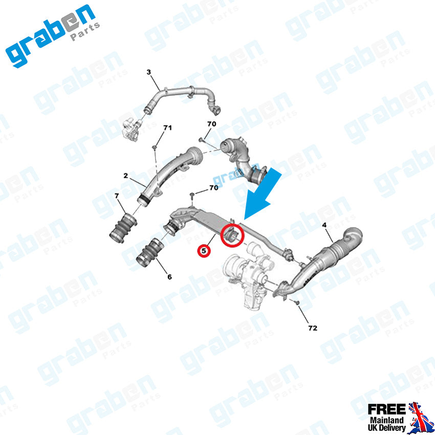 Grabenparts_Turbo Pipe Gasket Seal For Citroen Peugeot Opel Vauxhall 1.2 Petrol 9812735880_