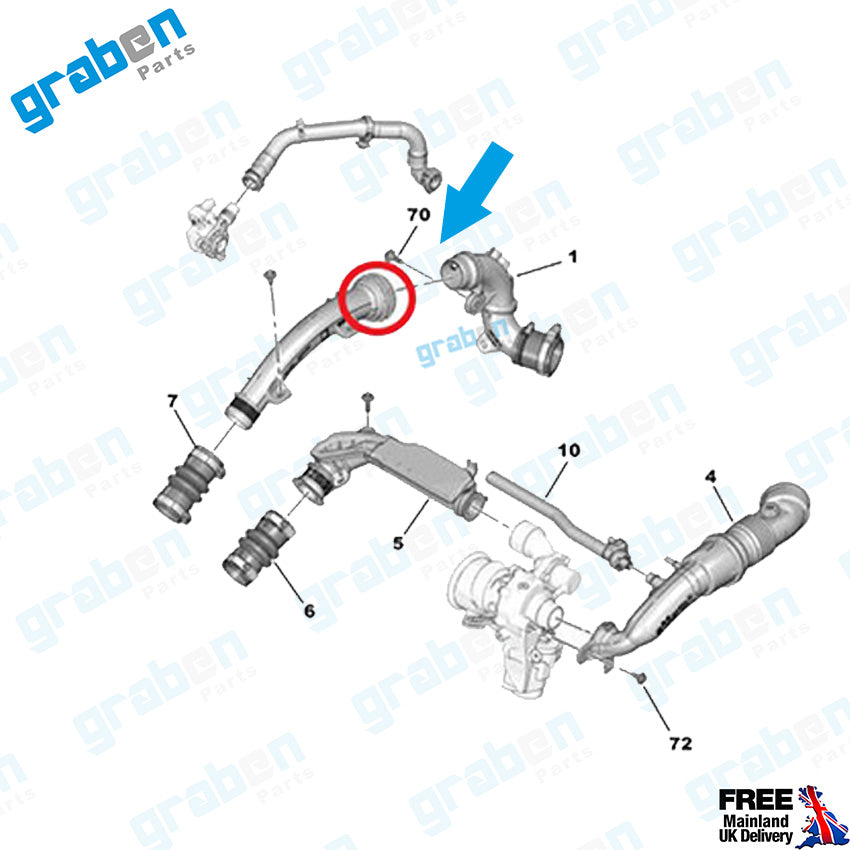 Grabenparts_Turbo Pipe Gasket Seal For Citroen Peugeot Opel Vauxhall 1.2 Petrol 9817416680_