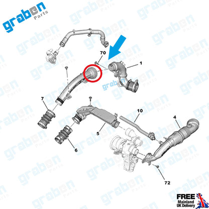 Grabenparts_Turbo Pipe Gasket Seal For Citroen Peugeot Opel Vauxhall 1.2 Petrol 9817416680_