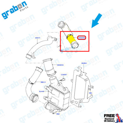 Grabenparts_Turbo Pipe Hose For Land Rover Discovery Sport Range Rover Evoque 2.0 D LR072134_