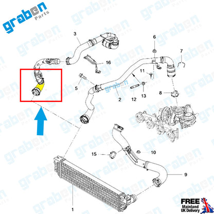 Grabenparts_Turbo Pipe Hose For Renault Master III Vauxhall Movano B 2.3 CDTI 144605995R_