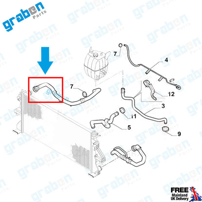 Grabenparts_Upper Radiator Hose Pipe For Ducato III / Boxer III / Jumper III 2.2 JTD 1348475080_