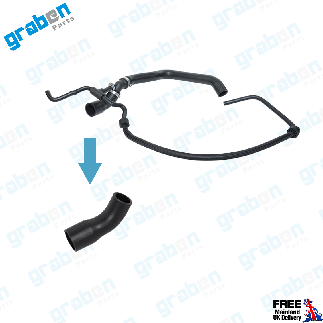 Grabenparts_Upper Radiator Hose Pipe For Volkswagen LT35 MK2 2.5 TDI 1999-2006 2D0122101A_