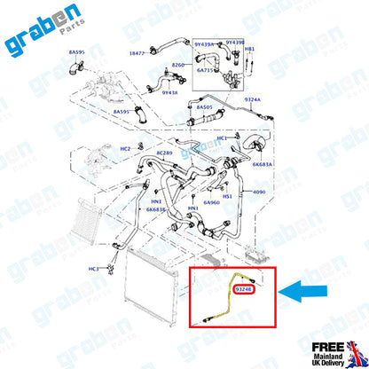Grabenparts_Water Pipe For Land Rover Range Rover III 3.6 D 2006-2012 200KW 272HP PIH500052_