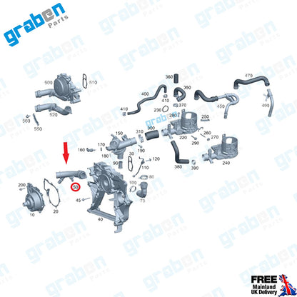 Grabenparts_Water Pump Pipe For Mercedes Sprinter 906 907 910 2.2 Diesel 6512000151_