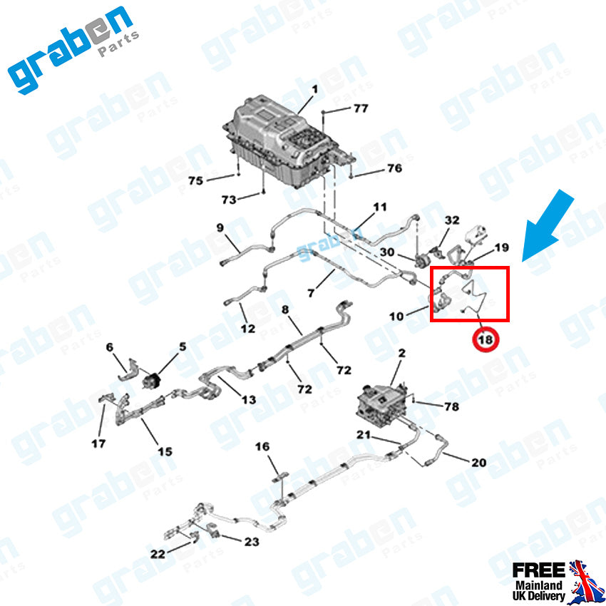 Grabenparts_Water Tank Pipe For Opel Astra VIII (L) / Peugeot 308 III 1.6 HYBRID 9837810380_