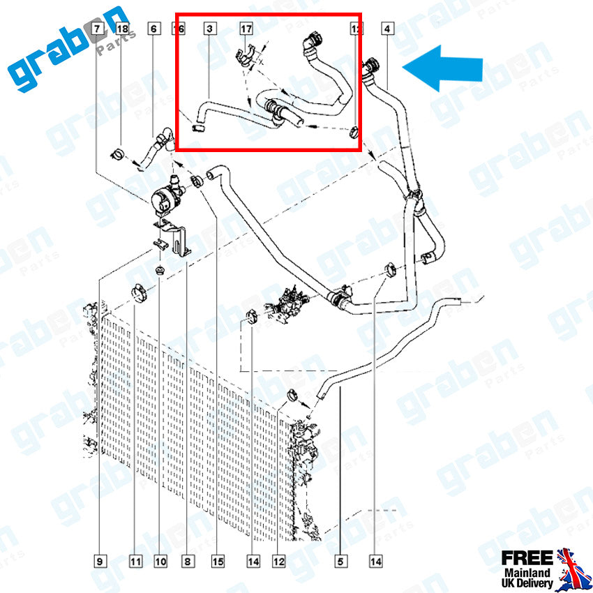 HEATER HOSE PIPE FOR RENAULT MASTER III 2.3 DCI 2010+ 924000058R