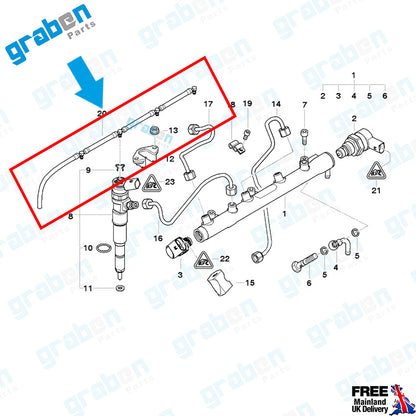 INJECTOR LEAK-OFF RETURN PIPE FOR BMW 13537787485 