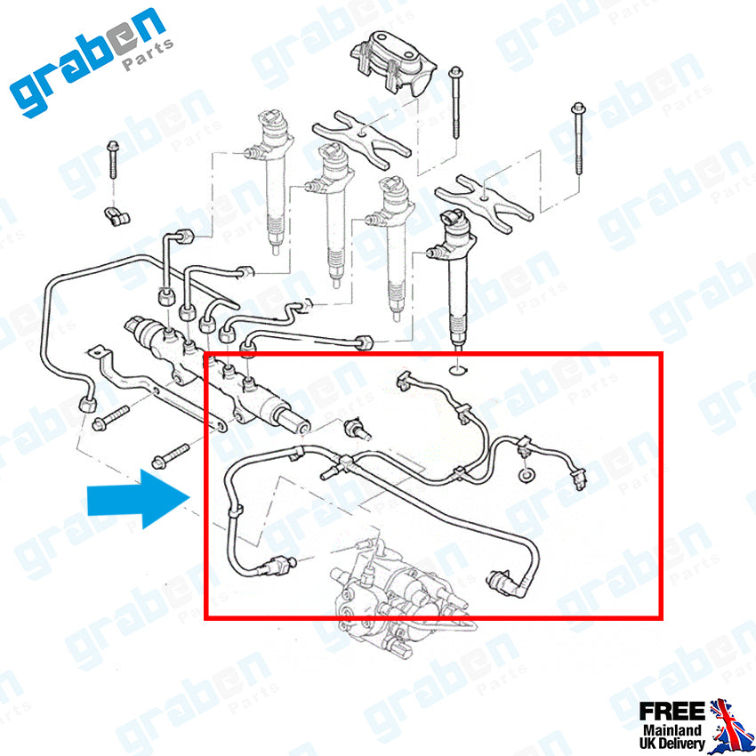 INJECTOR LEAK OFF RETURN PIPE FOR FORD TRANSIT MK7 2.4 TDCI 8C1Q9K022AC 1521640