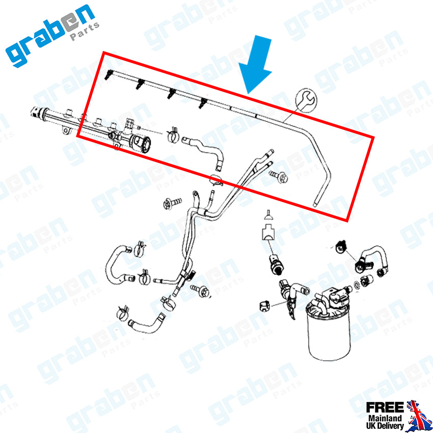INJECTOR LEAK OFF RETURN PIPE FOR MERCEDES SPRINTER CDI ENGINES 2018+ 6510702432