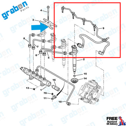 INJECTOR LEAK OFF RETURN PIPE FOR PEUGEOT BOXER III CITROEN JUMPER III 2.2 HDI 1574.L4