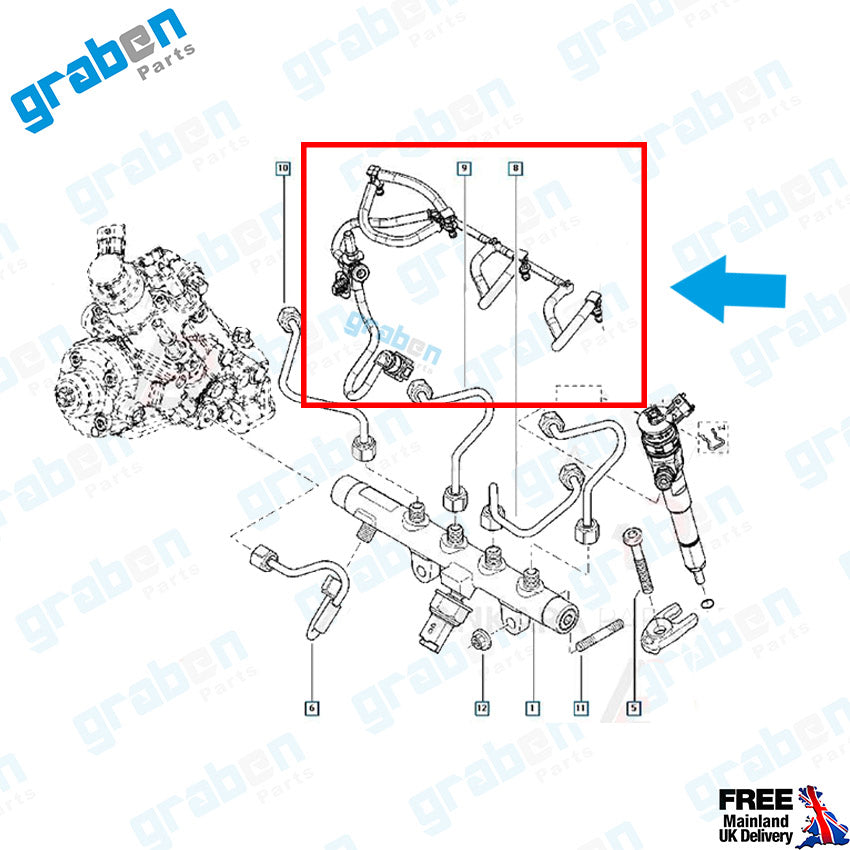 INJECTOR LEAK OFF RETURN PIPE FOR RENAULT CLIO IV DACIA DOKKER 1.5 DCI 166714217R 166712021R