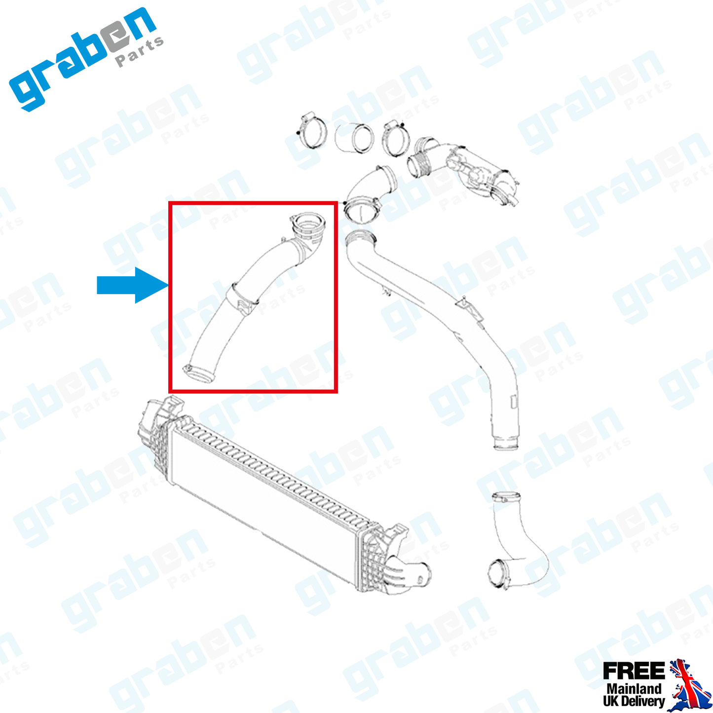 INTERCOOLER TURBO HOSE FOR FORD FOCUS II / C-MAX 1.6 TDCI / VOLVO S40 1.6D 6M516K863HB 31261230 1496240