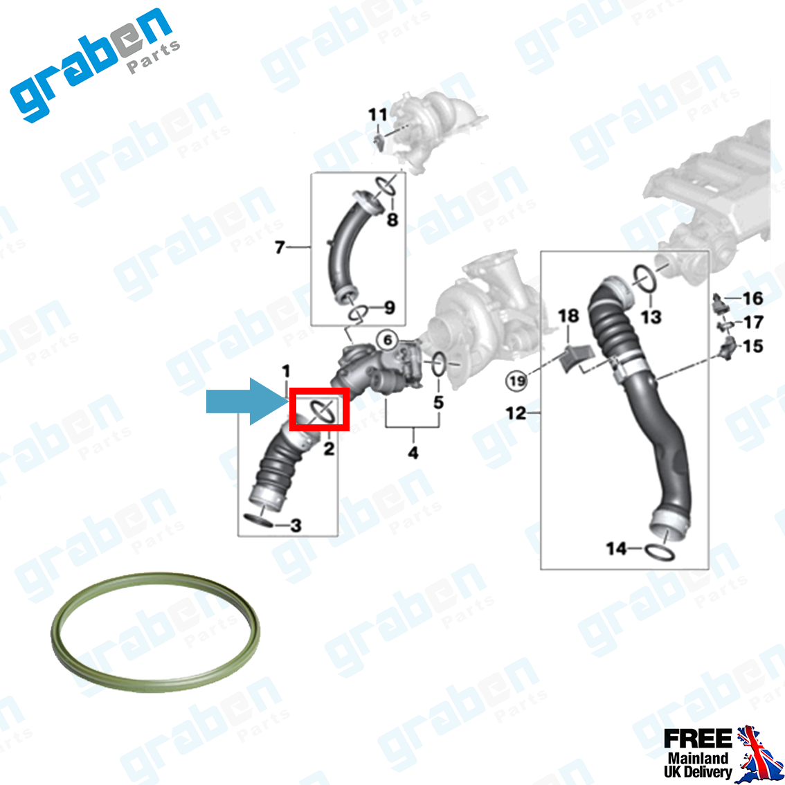 INTERCOOLER TURBO HOSE SEAL 67.90mm FOR VOLKSWAGEN BMW MINI 3C0145117K 11617796622