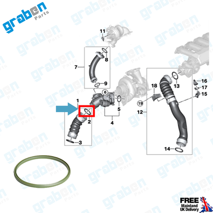 INTERCOOLER TURBO HOSE SEAL 67.90mm FOR VOLKSWAGEN BMW MINI 3C0145117K 11617796622