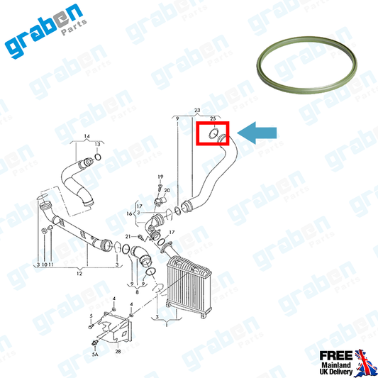 INTERCOOLER TURBO HOSE SEAL 67.90mm FOR VOLKSWAGEN BMW MINI 3C0145117K 11617796622 7L6145117