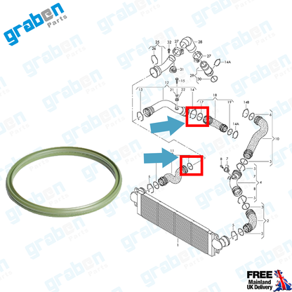 INTERCOOLER TURBO HOSE SEAL FOR AUDI VOLKSWAGEN SEAT SKODA 3C0145117D
