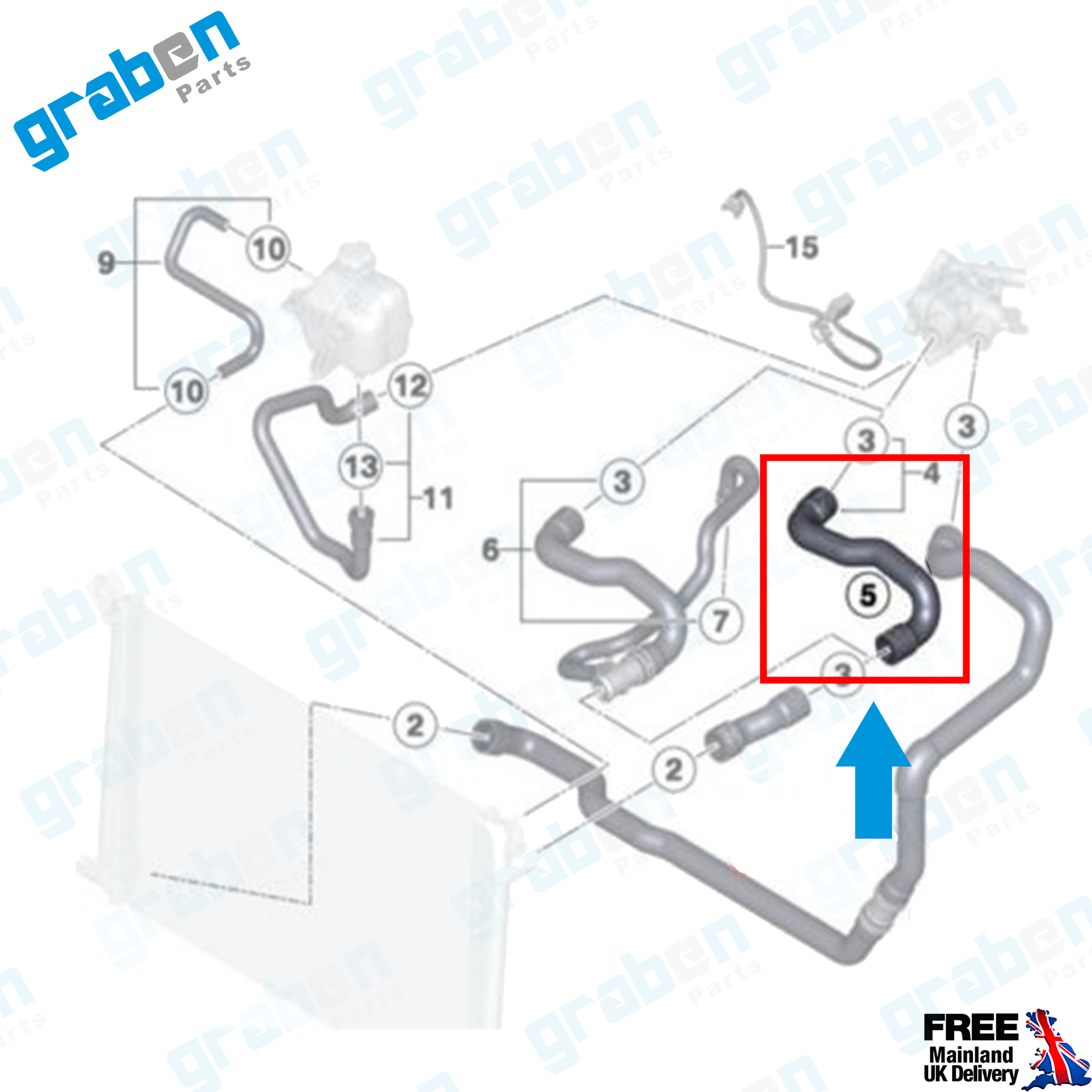 RADIATOR HOSE FOR MINI COOPER R55 R56 R57 R58 R59 1.6 17122754221