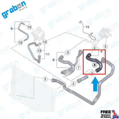 RADIATOR HOSE FOR MINI COOPER R55 R56 R57 R58 R59 1.6 17122754221