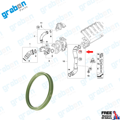 TURBOCHARGER GASKET SEAL FOR BMW E70 E71 E90 E87 E83 E60 E65 E46 11617790547