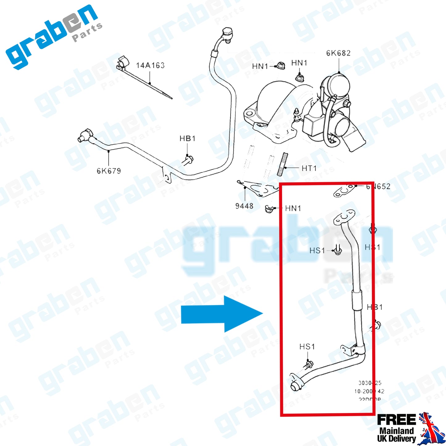 TURBOCHARGER OIL RETURN PIPE FOR FORD TRANSIT TOURNEO 2.2 TDCi 6C1Q6K677AC 1372332 