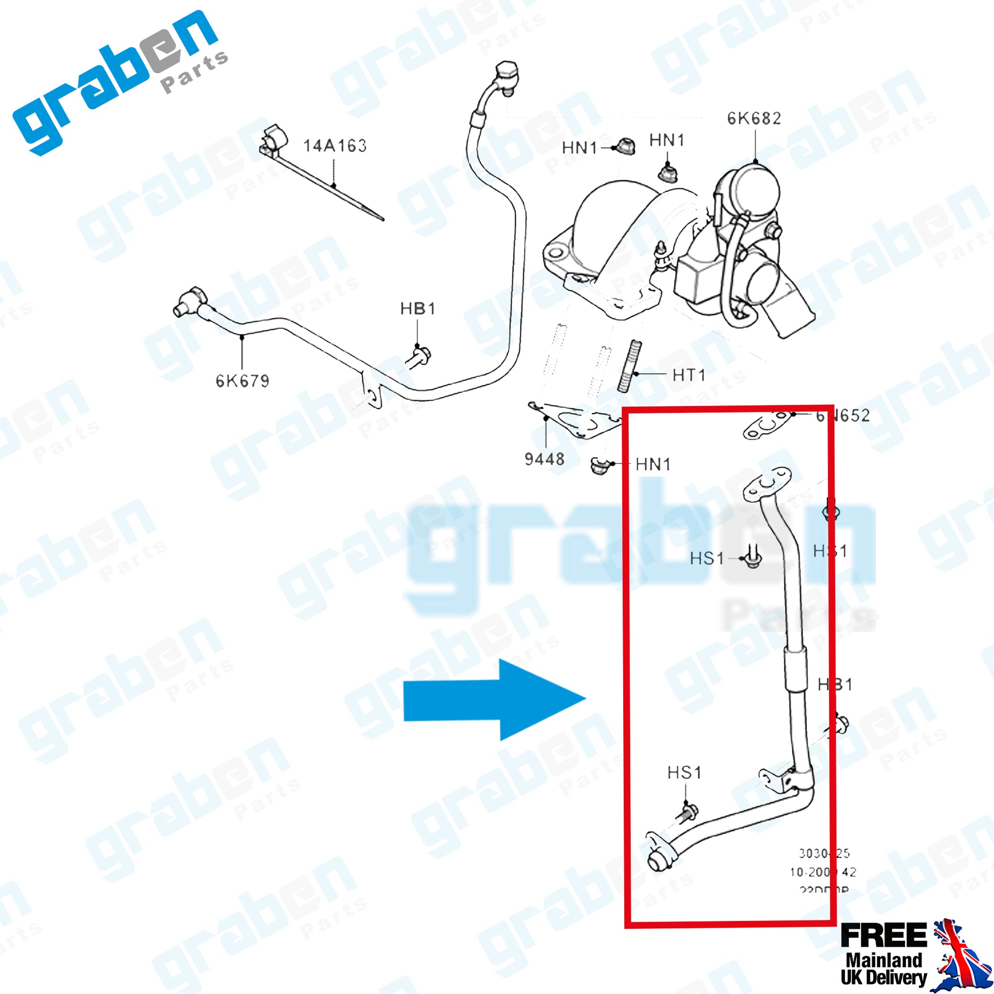 TURBOCHARGER OIL RETURN PIPE FOR FORD TRANSIT TOURNEO 2.2 TDCi 6C1Q6K677AC 1372332 