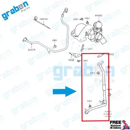TURBOCHARGER OIL RETURN PIPE FOR FORD TRANSIT TOURNEO 2.2 TDCi 6C1Q6K677AC 1372332 