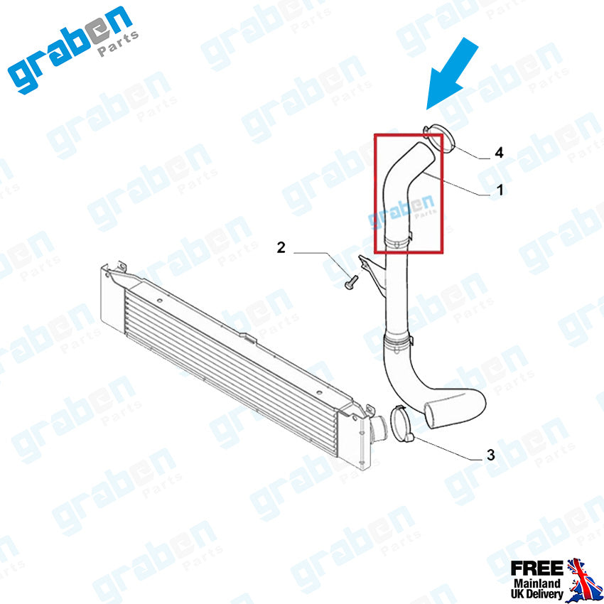 grabenparts_Turbo Intercooler Hose Pipe For Fiat Ducato III 2.3 JTD 2006+ 1366816080_